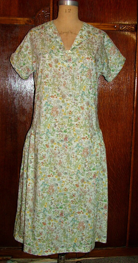 1920s Style Drop Waist Dress with Hip Gathers Custom Made in Your Size From a Vintage Pattern 1925