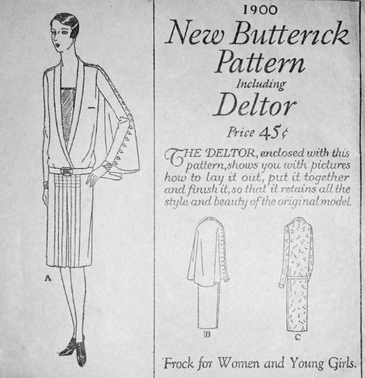 1920s Style Drop Waist Deep V Neck Dress with Optional Shoulder Cape Custom Made in Your Size From a Vintage Pattern