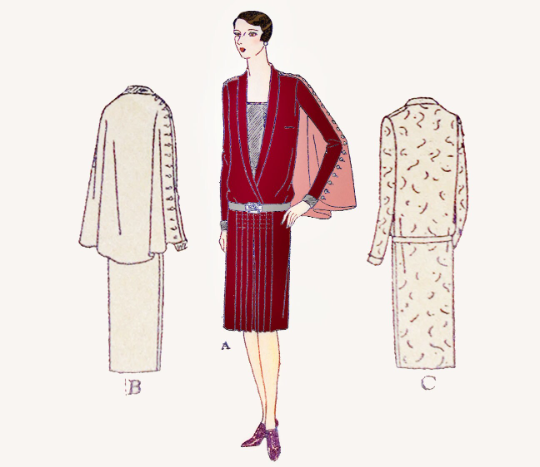 1920s Style Drop Waist Deep V Neck Dress with Optional Shoulder Cape Custom Made in Your Size From a Vintage Pattern