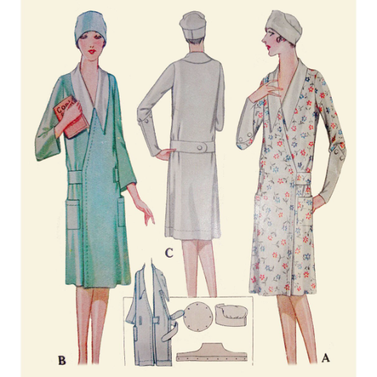 1920s Style Wrap Around Maids or Cooks Uniform or Day Dress Custom Made in Your Size From a Vintage Pattern 1928