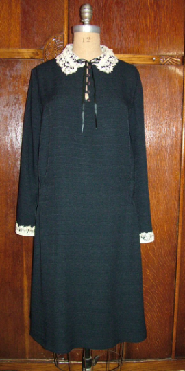 1920s Style Basic Day Dress with Front Waist Tucks and Flared Back Skirt Custom Made in Your Size From a Vintage Pattern 1925