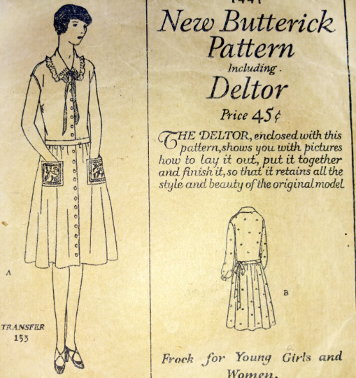 1920s Style Button Front Drop Waist Dress with Gathered Full Skirt Custom Made in Your Size From a Vintage Pattern 1926