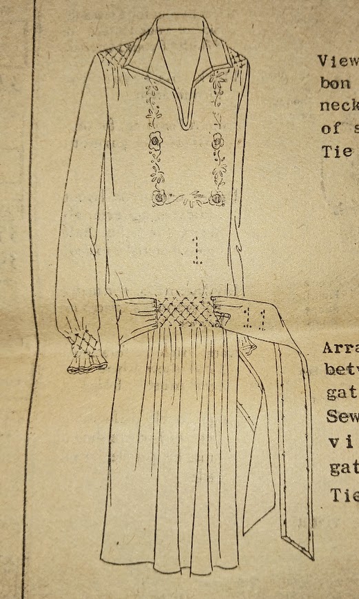 1920s Romanian Style Smocked Drop Waist Dress with Optional Embroidery Custom Made in Your Size From a Vintage Pattern 1927