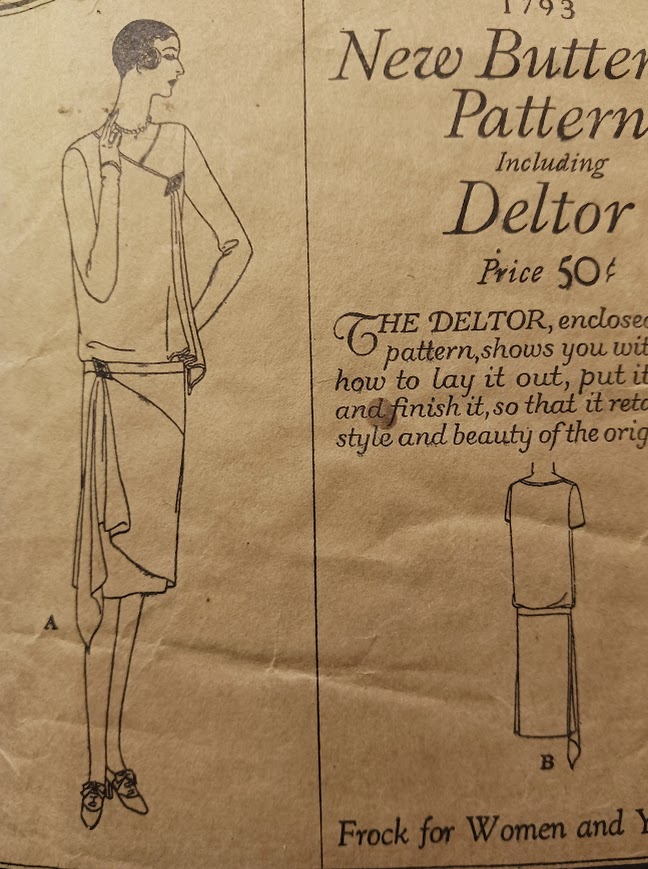 1920s Style Surplice Dress with Asymmertical Skirt Flounce Custom Made in Your Size From a Vintage Pattern 1927