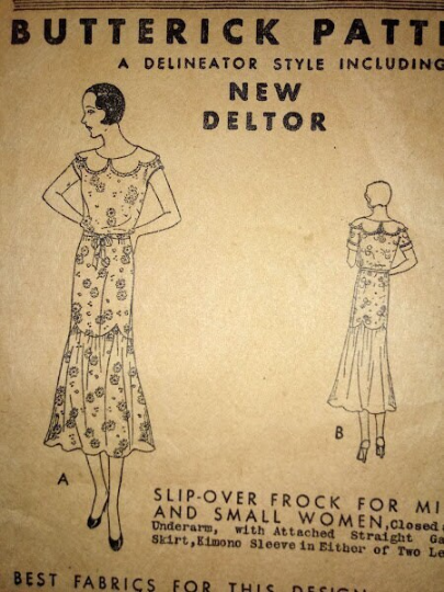 1930s Style Dress with Scalloped Collar and Scalloped Fishtail Skirt Custom Made in Your Size From a Vintage Pattern 1930