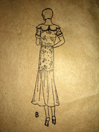 1930s Style Dress with Scalloped Collar and Scalloped Fishtail Skirt Custom Made in Your Size From a Vintage Pattern 1930