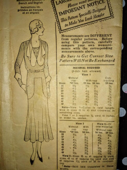 1930s Style Deep V Neck Dress with Jabot Collar Art Deco Shaped Seams and Full Skirt Custom Made in Your Size From a Vintage Pattern 1931