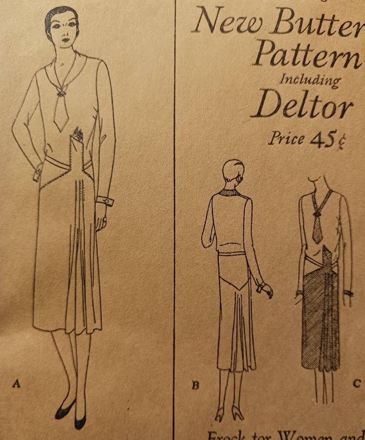 1920s Style Asymmetrical Drop Waist Dress with Left Side Skirt Flair Custom Made in Your Size From a Vintage Pattern 1930