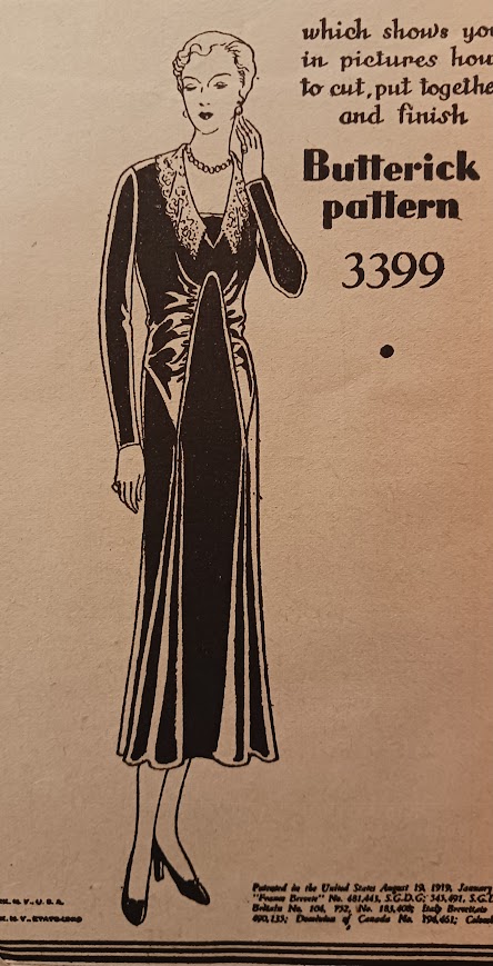 1930s Style Gathered Front Dress with Lace Collar Custom Made in Your Size From a Vintage Pattern 1930