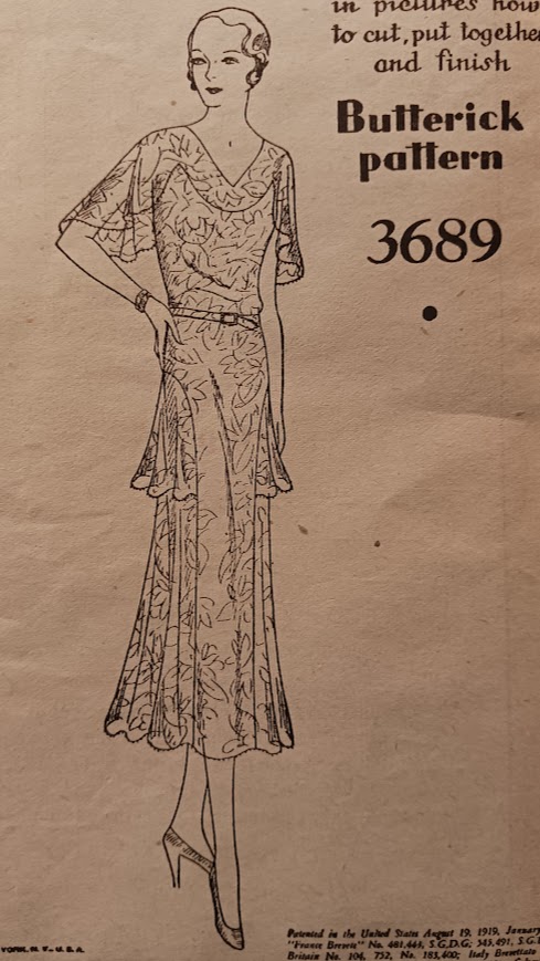 1930s Style Bertha Cape Collar Dress with Fluttery Art Deco Skirt Custom Made in Your Size From a Vintage Pattern 1931