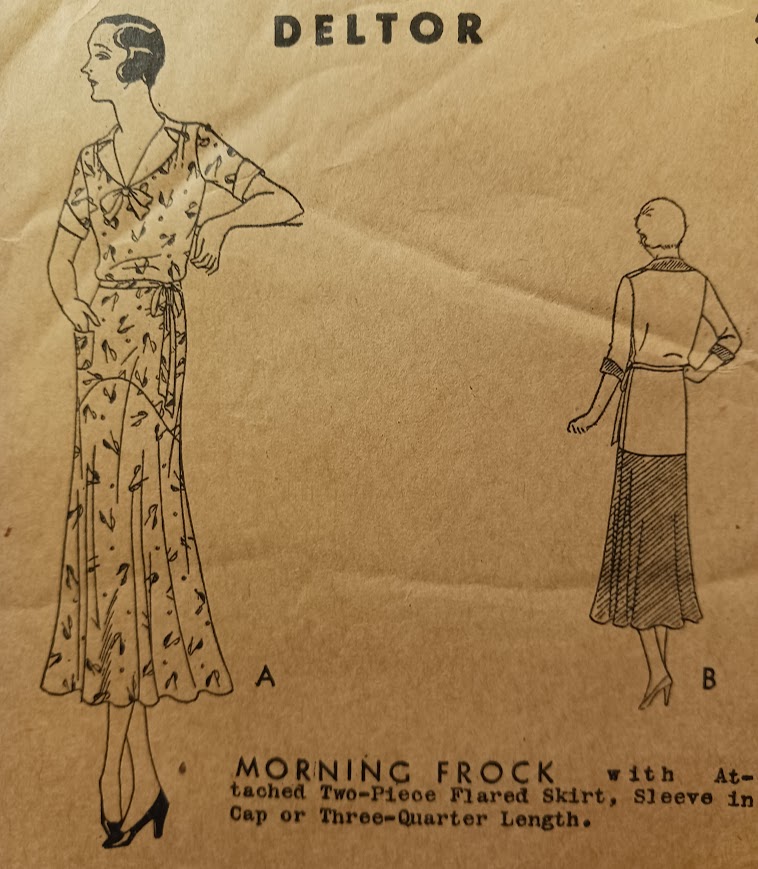 1930s Style Drop Waist Morning Frock with Notched Collar and Circular Skirt Custom Made in Your Size from a Vintage Pattern 1931