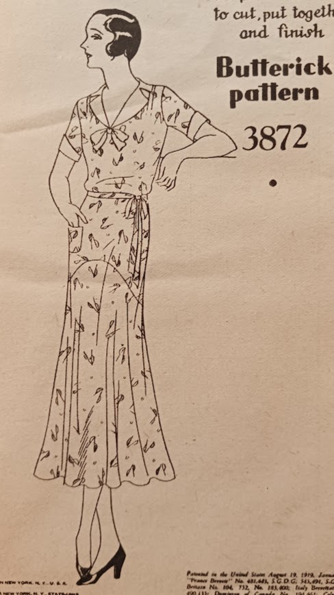 1930s Style Drop Waist Morning Frock with Notched Collar and Circular Skirt Custom Made in Your Size from a Vintage Pattern 1931