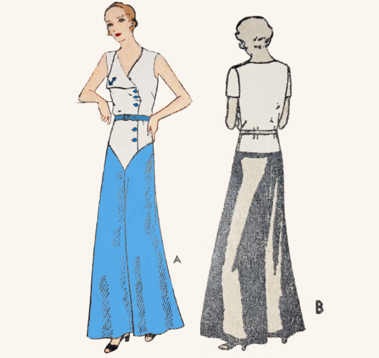 1930s Style Nautical Beach Pajamas Pyjamas Custom Made in Your Size From a Vintage Pattern 1931