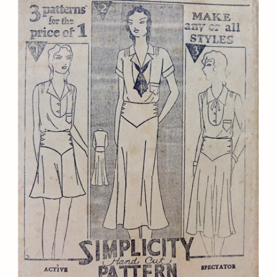 1930s Style Casual Sporty Blouse Skirt or Shorts Set Custom Made in Your Size From a Vintage Pattern 1930