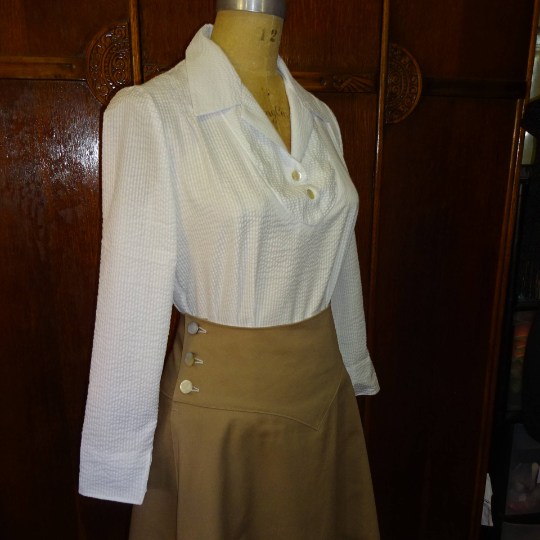 1930s Style Casual Sporty Blouse Skirt or Shorts Set Custom Made in Your Size From a Vintage Pattern 1930