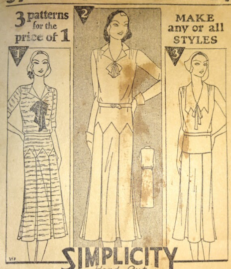 1930s Style V Neck Drop Waist Dress with Pointed Hip Seams Custom Made in Your Size From a Vintage Pattern 1930