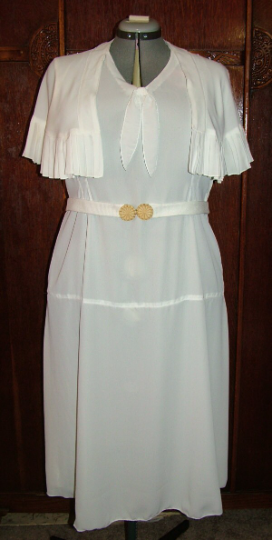 Early 1930s Style Day Dress with V Neck and Optional Cape Custom Made in Your Size From a Vintage Pattern 1930