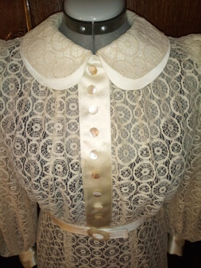 1930s Style Peter Pan Collar Button Up Dress with Full Bishop Sleeves and Mermaid Hem Custom Made in Your Size From a Vintage Pattern 1935