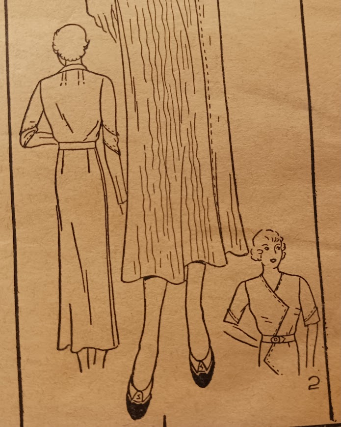 1930s Style V Neck Zig Zag Dress with Art Deco Seam Lines and Slim Skirt Custom Made in Your Size From a Vintage Pattern 1933