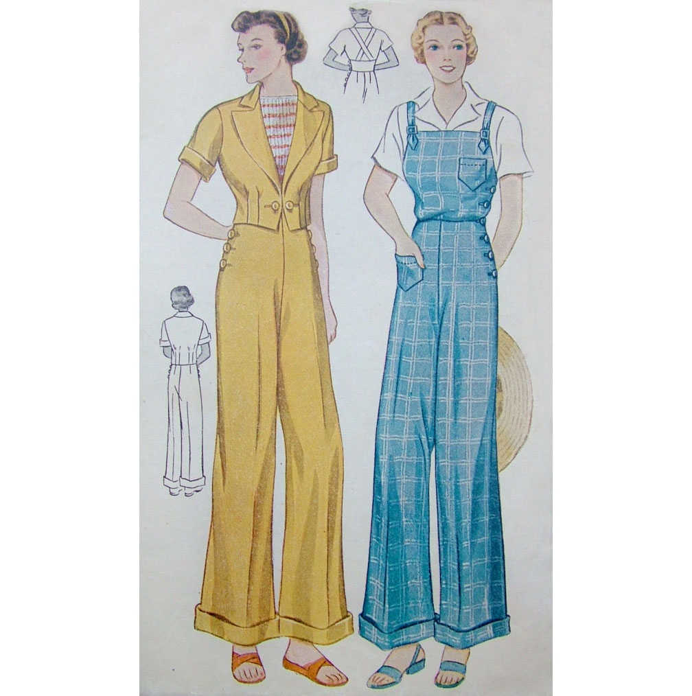 1930s Style Side Button Overalls Trousers Custom Made in Your Size From a Vintage Pattern 1936