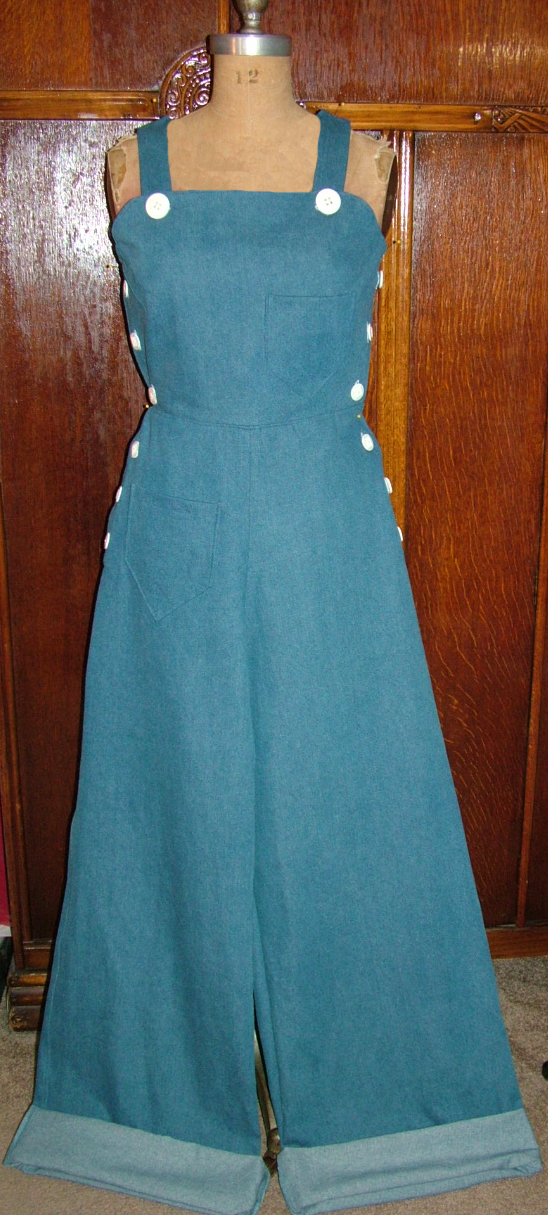 1930s Style Side Button Overalls Trousers Custom Made in Your Size From a Vintage Pattern 1936