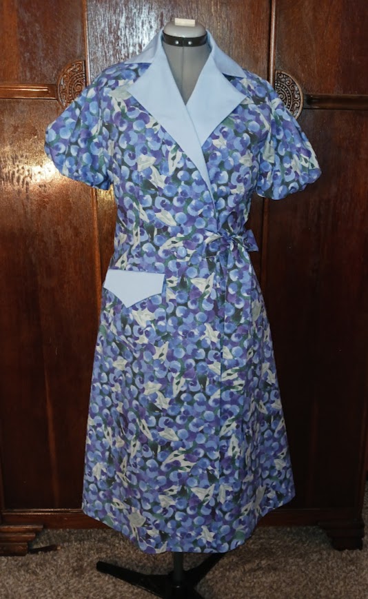 1930s Style Hooverette Wrap Around House Dress Robe Custom Made in Your Size From a Vintage Pattern 1934