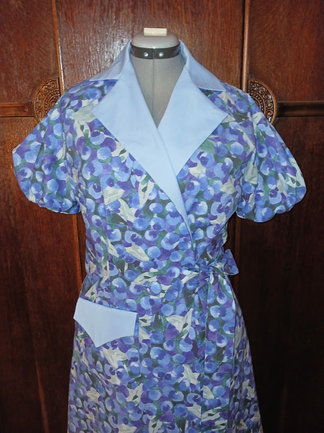 1930s Style Hooverette Wrap Around House Dress Robe Custom Made in Your Size From a Vintage Pattern 1934