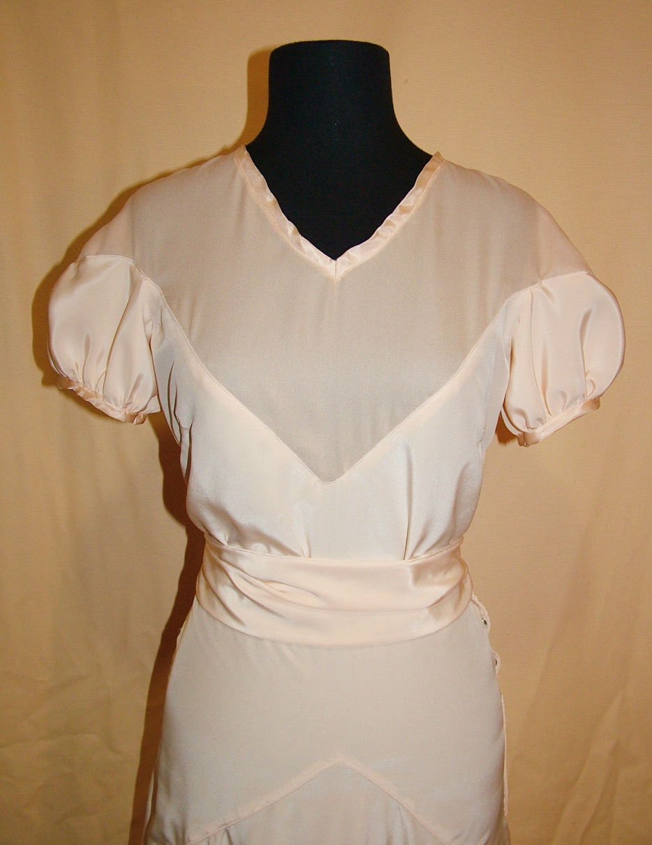 1930s Style Drop Shoulder Dress with Flared Skirt Custom Made in Your Size From a Vintage Pattern 1933
