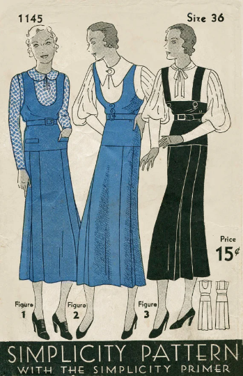 1930s Style Balloon Sleeve Blouse and High Waist Jumper Skirt 2pc Set Custom Made in Your Size From a Vintage Pattern 1932