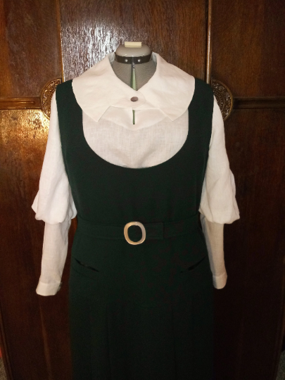 1930s Style Balloon Sleeve Blouse and High Waist Jumper Skirt 2pc Set Custom Made in Your Size From a Vintage Pattern 1932