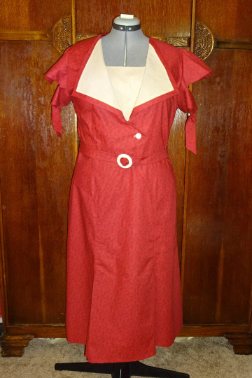 1930s Style Day Dress With Structered Art Deco Pointed Details Slim Skirt With Pleats Custom Made in Your Size From a Vintage Pattern 1932