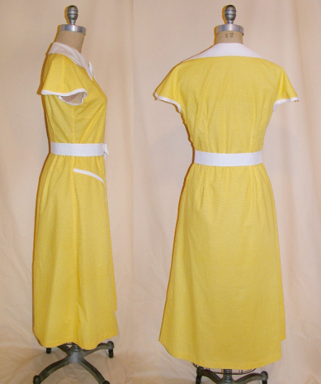 1930s Style Pointed Bow Collar Slim Skirt Dress Custom Made in Your Size From a Vintage Pattern 1934