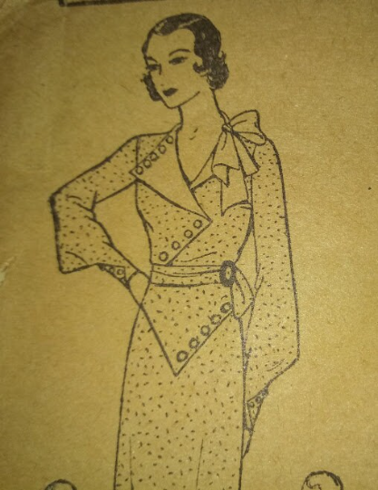 1930s Style V Neck Zig Zag Dress with Art Deco Seam Lines and Slim Skirt Custom Made in Your Size From a Vintage Pattern 1933