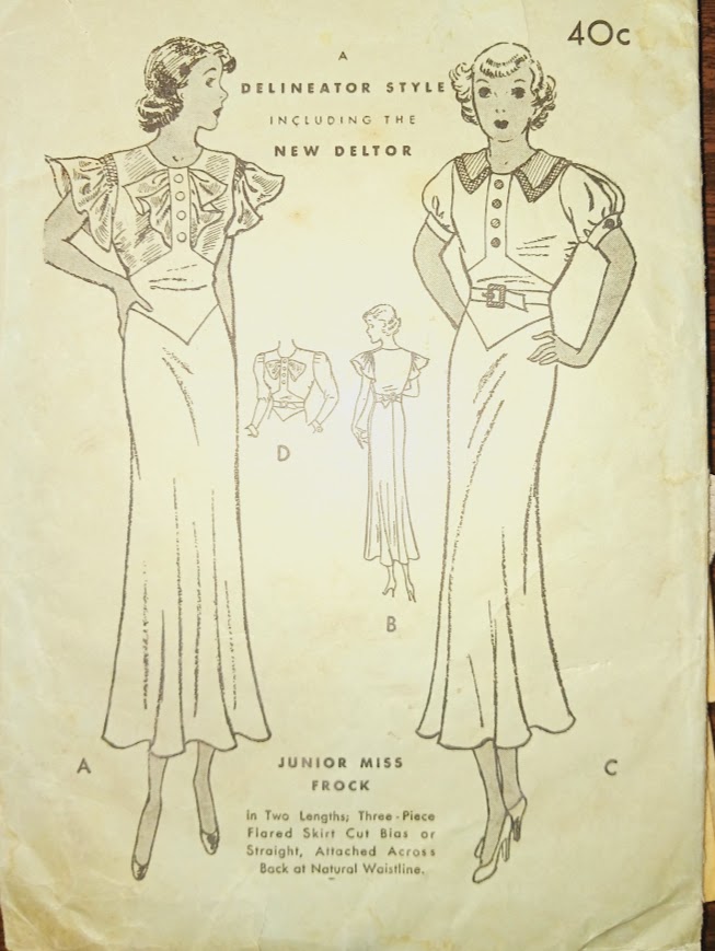 1930s Style Flutter or Puffed Sleeve Dress with Pointed Midriff and Flared Skirt Custom Made in Your Size From a Vintage Pattern 1933