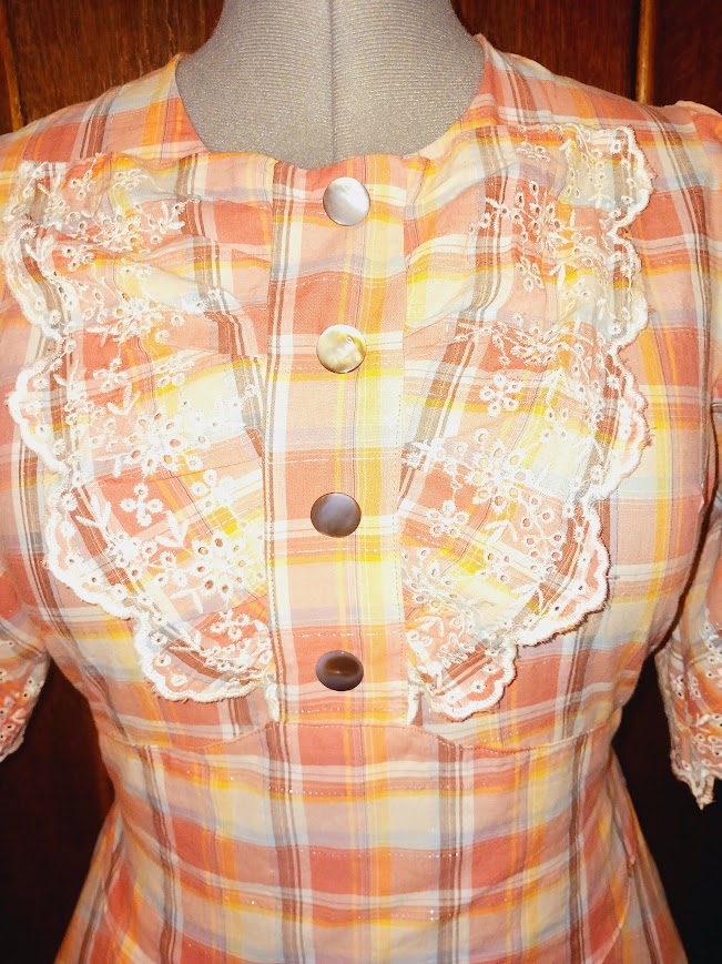 1930s Style Flutter or Puffed Sleeve Dress with Pointed Midriff and Flared Skirt Custom Made in Your Size From a Vintage Pattern 1933