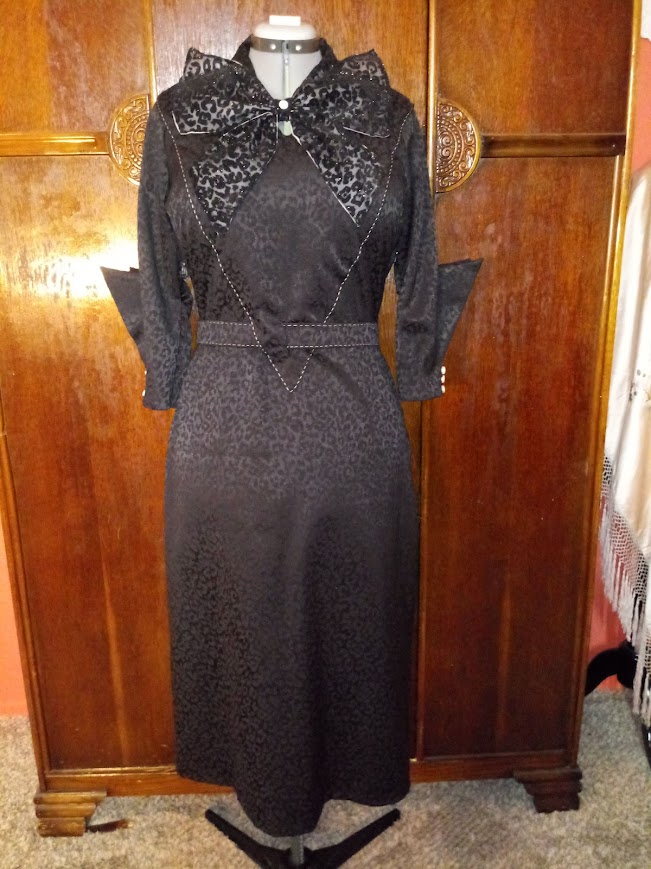 1930s Style Sci Fi Sleeve Dress with Huge Bow and Slim Skirt Custom Made in Your Size From a Vintage Pattern 1933