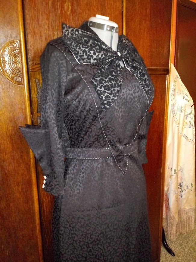 1930s Style Sci Fi Sleeve Dress with Huge Bow and Slim Skirt Custom Made in Your Size From a Vintage Pattern 1933