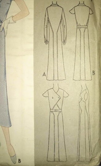 1930s Style Surplice Pointed Bodice with Art Deco Shaped Seams and Full Skirt Custom Made in Your Size From a Vintage Pattern 1932