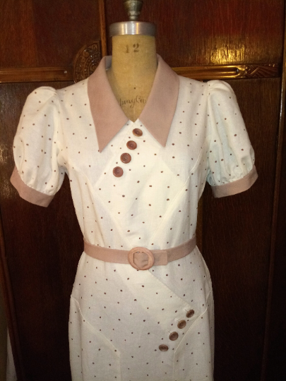 1930s Style V Neck Zig Zag Dress with Art Deco Seam Lines and Slim Skirt Custom Made in Your Size From a Vintage Pattern 1933