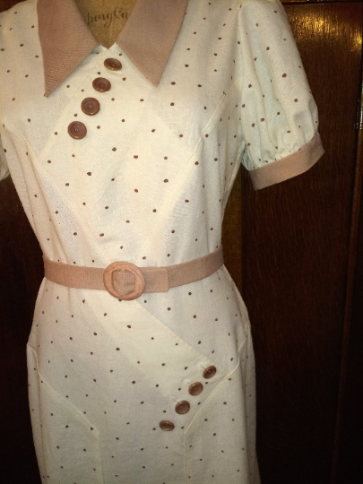 1930s Style V Neck Zig Zag Dress with Art Deco Seam Lines and Slim Skirt Custom Made in Your Size From a Vintage Pattern 1933