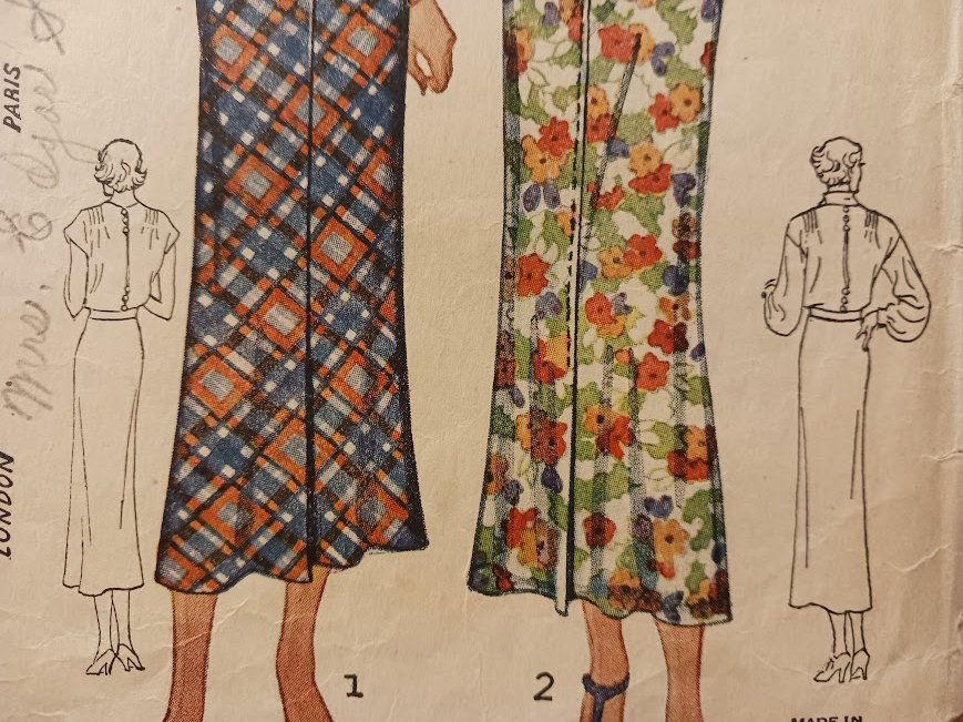 1930s Style Bishop Sleeve Shirt Dress with Custom Made in Your Size From a Vintage Pattern 1935