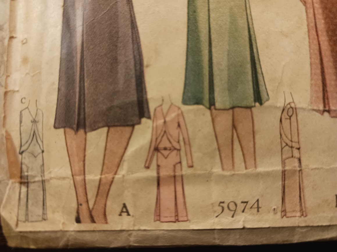 1930s Style V Neck Dress with Art Deco Seam Lines on Skirt Custom Made in Your Size From a Vintage Pattern 1930