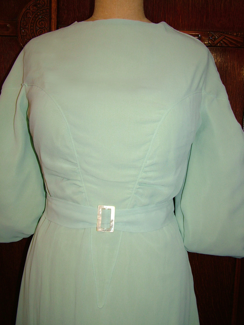 1930s Style Drop Shoulder Balloon Puff Sleeve Pointed Yoke Dress Custom Made in Your Size From a Vintage Pattern 1933