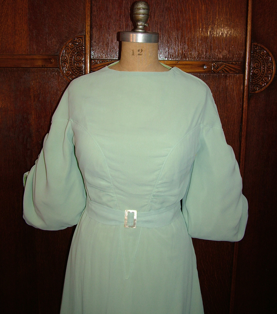 1930s Style Drop Shoulder Balloon Puff Sleeve Pointed Yoke Dress Custom Made in Your Size From a Vintage Pattern 1933
