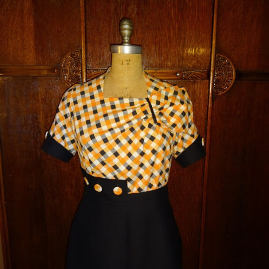 1930s Style Art Deco Asymmetrical Square Neck Side Bow Dress Custom Made in Your Size From a Vintage Pattern 1934