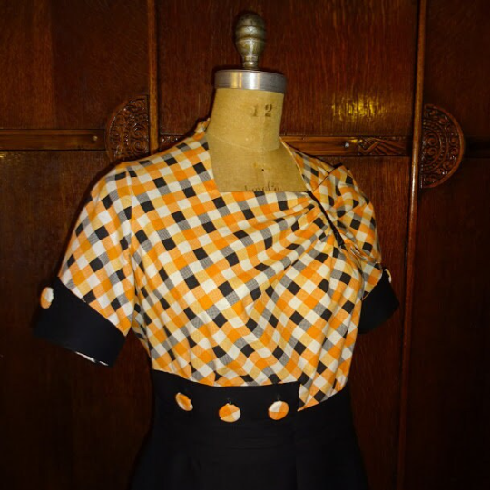 1930s Style Art Deco Asymmetrical Square Neck Side Bow Dress Custom Made in Your Size From a Vintage Pattern 1934