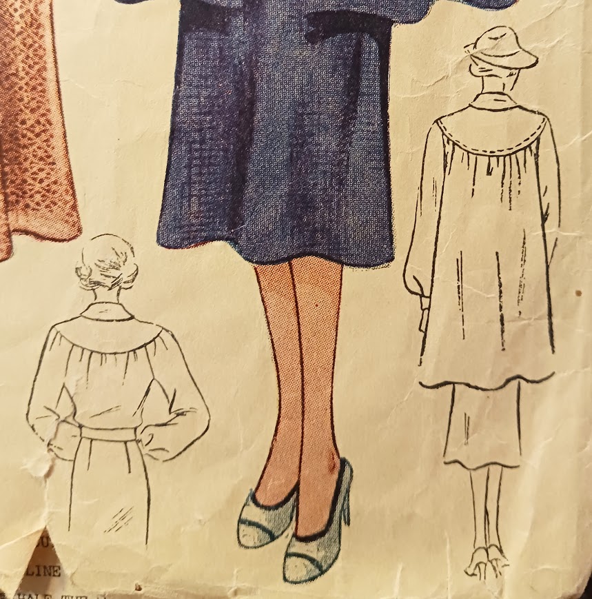 1930s Style Peter Pan Collar Dress with Gathered Bust Dress and Optional Swagger Coat Custom Made in Your Size From a Vintage Pattern 1936