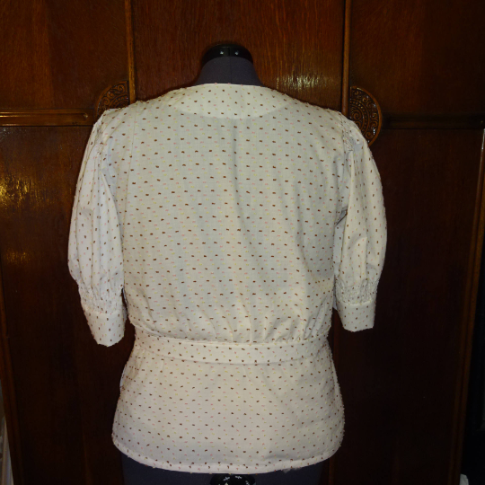 1930s Style Gathered Bust Super Full Balloon Sleeve Blouse Custom Made in Your Size From a Vintage Pattern 1936