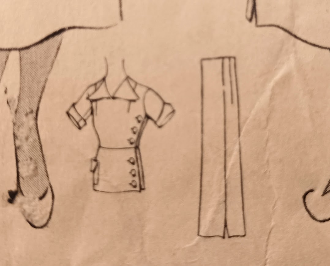 1930s Style 4pc Side Button Blouse Belt Scarf and Slim Skirt Set Custom Made in Your Size From a Vintage Pattern 1935