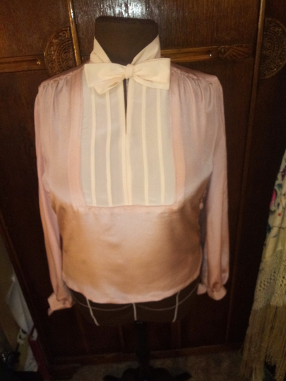 1930s Style Pin Tucked Bow Tie Blouse, Slim Skirt or Raglan Sleeve Coat Custom Made in Your Size From a Vintage Pattern 1936